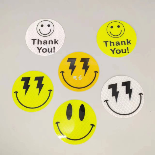 reflective smiley funny sticker factory direct sales