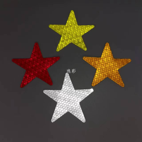 reflective five-pointed star adhesive sticker factory direct sales