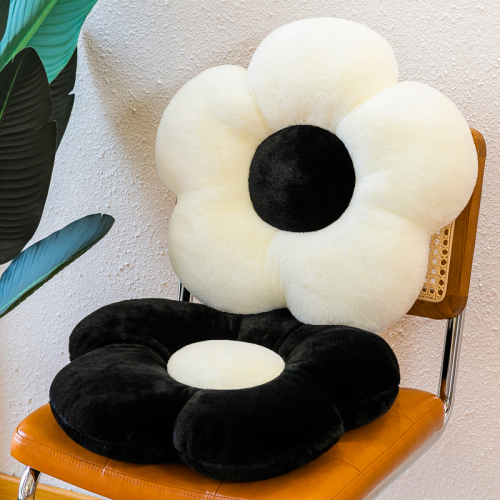 net red crystal flower seat cushions bck cushion plush toy doll black and white petal futon sunflower pillow cushion