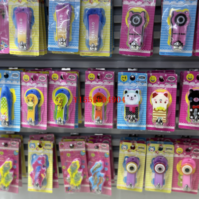 Children's Cartoon Doll Doraemon Printed Plastic Nail Scissors Nail Clippers 12PCs/Box