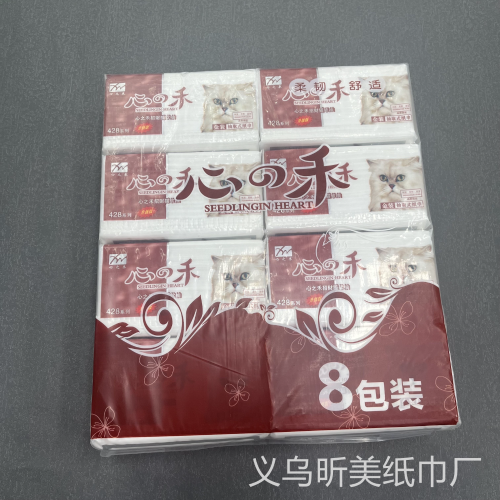 Spot Tissue Soft Tissue 8 Packs/Paper Extraction Household Tissue Native Wood Pulp Wholesale Napkin