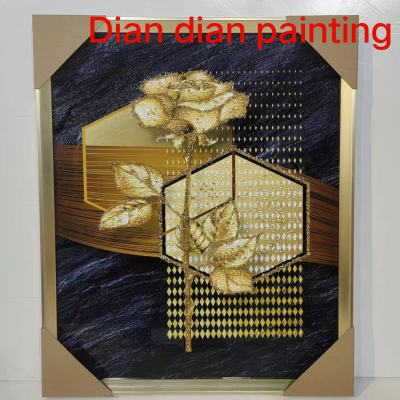 Crystal Porcelain Painting Flower Building Decorative Painting Handmade Diamond Drill Line Kyocera Painting Factory Direct Sales Sofa Living Room Wall Painting