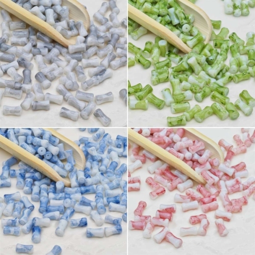 6x12mm new chinese style blooming porcelain bamboo beads bamboo scattered beads handmade diy bracelet hairpin ingredients