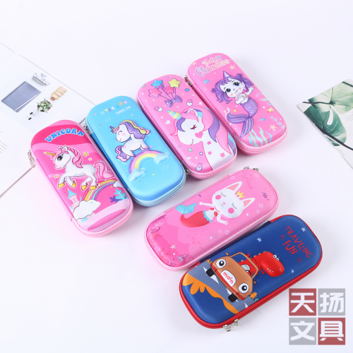 New Cartoon 3 Dstereo Pencil Case Wholesale Eva Stationery Box Pencil Box Large Capacity Student Gifts Factory in Stock