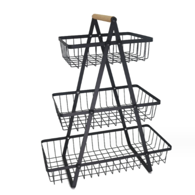 Factory Three-Layer Storage Rack Creative Multi-Layer Hollow Grid Fruit Basket Home Living Room Dried Fruit Snack Storage Rack