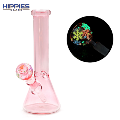 Hippies glass，Boroslicate glass bong，smoking Glass bongs，Glass Thick Bottom Beaker Bong，Glass Percolator bong