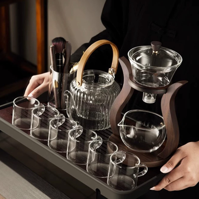 Glass tea set，High borosilicate glass tea set，Lazy Tea Set，Kung Fu Tea Set，glass teapot
