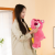 Custom Logo Pink Lying Style Strawberry Bear Pillow Pink Big Bear Short Plush Toy Super Cute Ragdoll