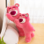 Custom Logo Pink Lying Style Strawberry Bear Pillow Pink Big Bear Short Plush Toy Super Cute Ragdoll