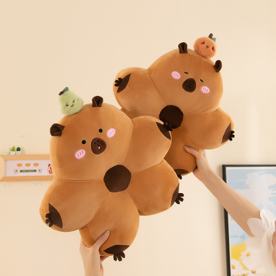 New Capabala Cushion Flower Capybara Plush Toy Pillow Fruit Pendant Company Office Student
