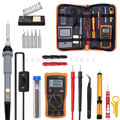 Thermostat Electric Iron 19-in-1 Electric Soldering Iron Multimeter Set 60W