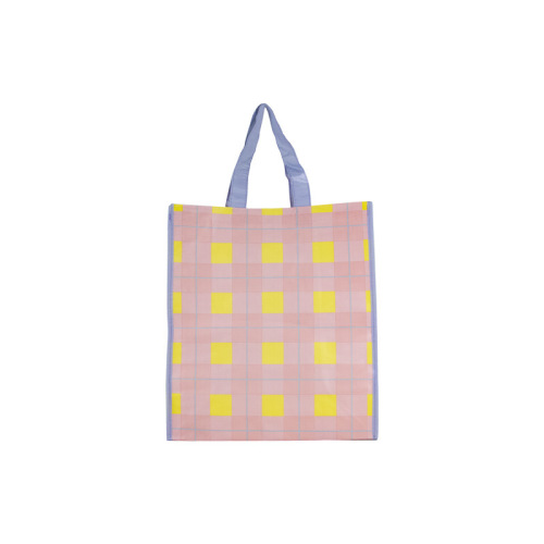 小清新手提编织袋定 制覆膜彩印大容量防水教育培训宣传逛街购物