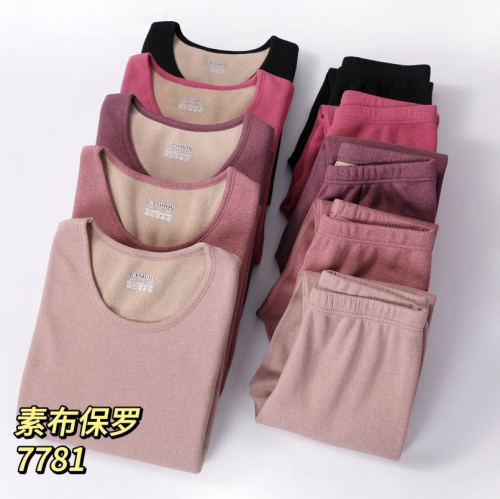 warm women‘s underwear set thickened fleece-lined plus size autumn clothes long johns bottoming shirt stall wholesale live broadcast hot