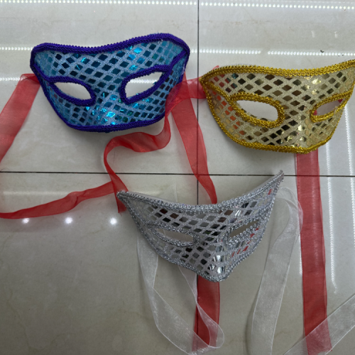 Halloween Performance Props Venetian Mask Masquerade Mask Sexy European and American Female Mask Sequined Eye Mask