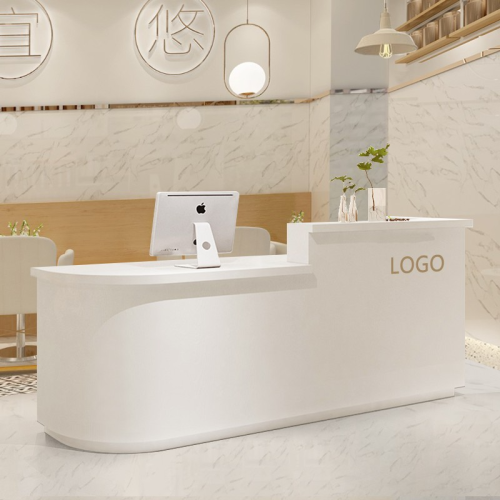Simple and Light Luxury Beauty Salon Paint Reception Desk Women‘s Clothing Store Clothing Store Cashier Company Restaurant Bar Counter