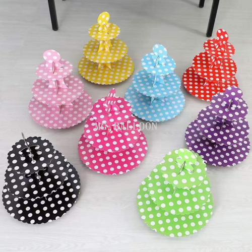 cake stand dessert stand birthday party supplies three-layer paper tray stand polka dot striped cake stand