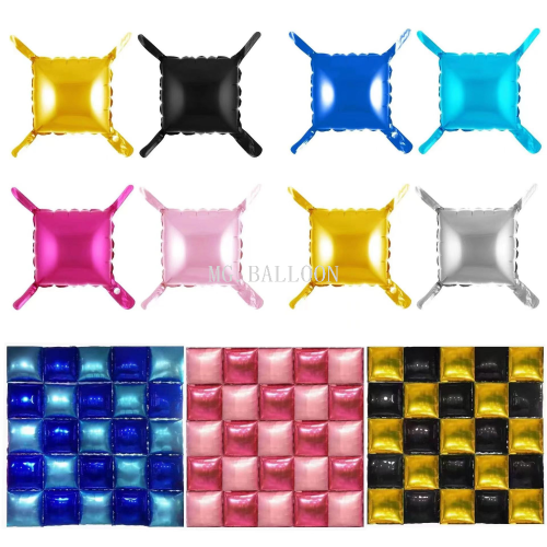double-sided two-color square with bandage background wall balloon aluminum film balloon birthday party decoration supplies