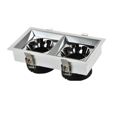 Deep Cup Double Head Square Grille Lamp Kit Single Head Led Embedded Headless Lamp Shell Cob Downlight Shell