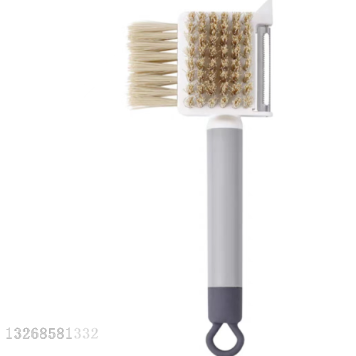 New Peeler Extra Thick Three-in-One Fruit and Vegetable Brush Scraper Multifunctional Stainless Steel Hole Digging peeler Brush