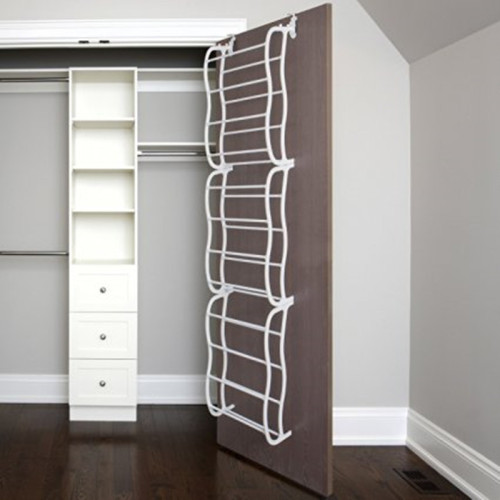 manufacturer produces 12-layer 36 double-door rear for-storage-use hanging-type shoe rack removable plastic iron pipe hanging shoe rack