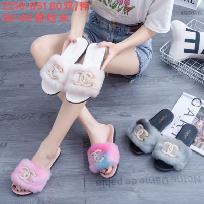 Autumn and Winter New Woolen Slippers Women's Korean Style Stylish Fur Shoes Slippers Indoor Home Non-Slip Comfortable Flat Wool Sleeper
