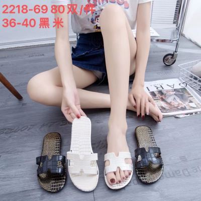 New Slippers Women's Summer Fashion Home Wear Korean Style Flat Beach Shoes Slippers Casual PVC Slippers