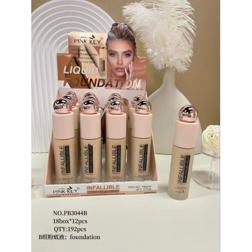 pink key liquid foundation waterproof not easy to makeup foreign trade exclusive for factory direct sales daily natural docile