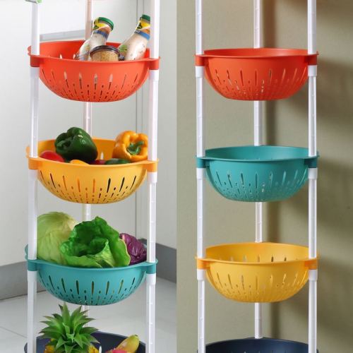 厨房置物架落地多层果蔬菜架子用品菜篮子储菜筐收纳筐家用带轮