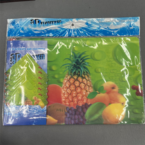 pp plastic placemat 6+6 waterproof oil-proof insulation mat european and american style table mat fruit series western placemat