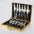 Golden Knife and Fork Western Tableware Western Food Knife and Fork European-Style Full Set Household High-End Gift Set Wooden Box 24-Piece Set