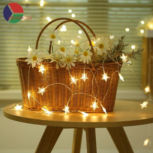 customized led twinkle light starry sky internet-famous room background layout five-pointed star light string christmas tree decorative lamp