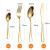 Amazon Cross-Border 24-Piece Set Stainless Steel Western-Style Tableware Set Knife, Fork and Spoon Natural Gold Storage Rack Gift Box