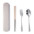 Portable Stainless Steel Tableware Three-Piece Set Company Gift Printing Logo Student Outdoor Spoon Chopsticks Fork Set
