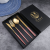 Stainless Steel Spoon Chopsticks Portugal Knife, Fork and Spoon Four-Piece Gold Western Dinner Set Gift Giving Presents Wholesale