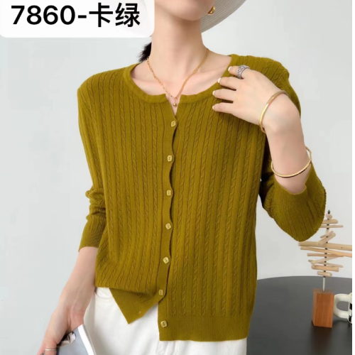 autumn and winter new twist cardigan women‘s loose short commuter‘s all-matching knitwear sweater coat v-neck thickening outer wear