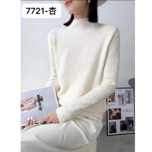 autumn and winter new half collar cashmere sweater diamond plaid sweater pullover sweater bottoming