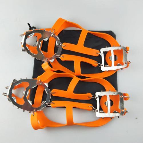 热卖户外18齿不锈钢加强冰爪 雪地冰面防滑鞋套 雪爪冰钓城市防滑