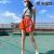 Red Thin Side Color Matching Sports Quick-Drying Shorts Women's Summer Versatile Casual Slim-Fit A- line Wide Leg Pants