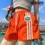 Red Thin Side Color Matching Sports Quick-Drying Shorts Women's Summer Versatile Casual Slim-Fit A- line Wide Leg Pants