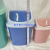 Trash Can Flip Plastic Bucket Dust Basket Wastebasket Toilet Pail round Trash Can Fashion Printing Garbage Storage Container