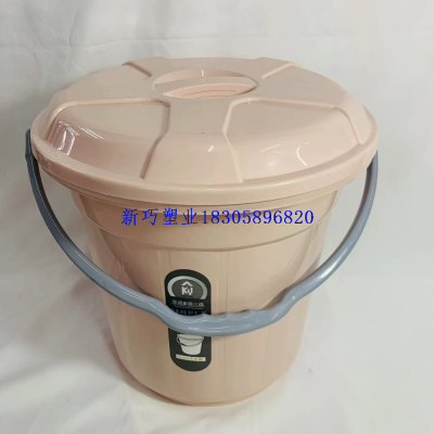 Bucket with Lid Thick Bucket Household Durable Plastic Handle Bucket round Dolly Tub Bucket Portable Multi-Purpose Bucket