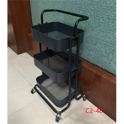 Home Trolley Rack Floor Kitchen and Bedroom Multi-Tier Movable Snack Baby Products Storage Rack