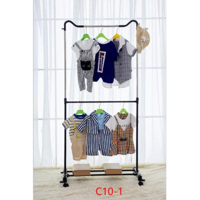 Household Clothes Hanger Floor Folding Indoor Retractable Clothes Pole Mobile Outdoor Balcony Shelf Drying Rod