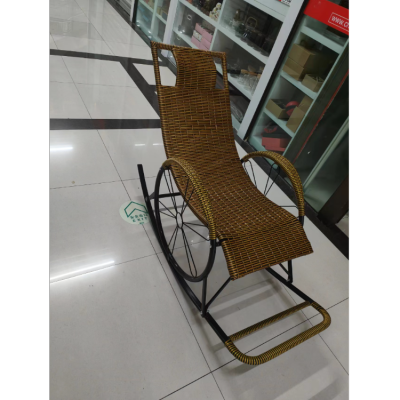 Recliner Balcony Home Lazy Living Room Rocking Chair Adult Leisure Chair Lunch Break Elderly Folding Rattan Chair