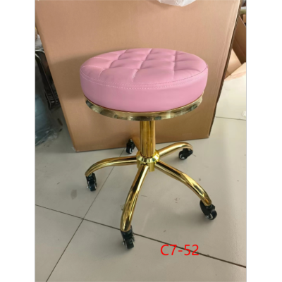 Beauty Stool Barber Shop Chair Spinning Lift round Stool Salon Stool Pulley Stainless Steel Hair Cutting Stool