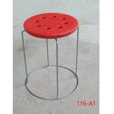 Plastic Eight-Hole round Stool Thick Steel Bar Stool Dining Table Stool