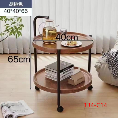 134-C14 Portable Small Coffee Table Trolley Side Table Mini Small Table Storage Rack with Wheels Nordic Style Dining Car