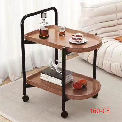 160-C3 Mobile Small Coffee Table Sofa Side Table Mini Small Table Storage Rack with Wheels Nordic Style Dining Car
