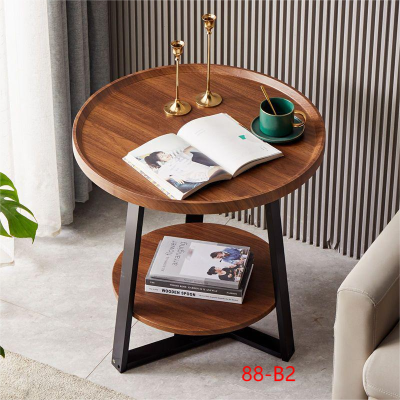 88-B2 Light Luxury Living Room Coffee Table Household round Double Layer Side Table Hotel Sofa Small Table Side Table