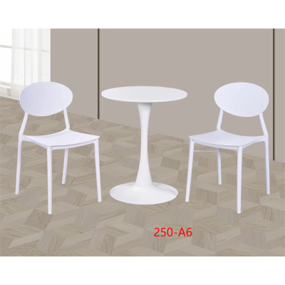 250-A6 round Table Nordic Negotiation Reception Coffee Milk Tea Drink Shop Table White Stone Plate Commercial Table